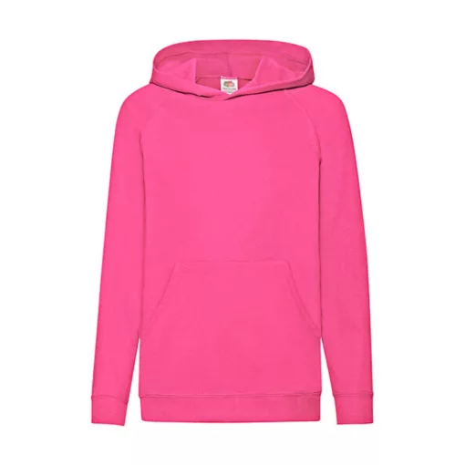Gyerek Pulóver Kapucnis Hosszú ujjú Fruit of the Loom Lightweight Hooded Sweat Kids   Fuchsia