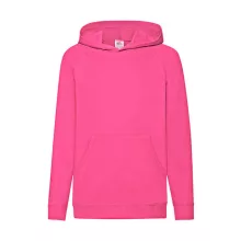 Gyerek Pulóver Kapucnis Hosszú ujjú Fruit of the Loom Lightweight Hooded Sweat Kids   Fuchsia