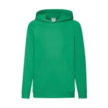 Gyerek Pulóver Kapucnis Hosszú ujjú Fruit of the Loom Lightweight Hooded Sweat Kids   Kelly zöl