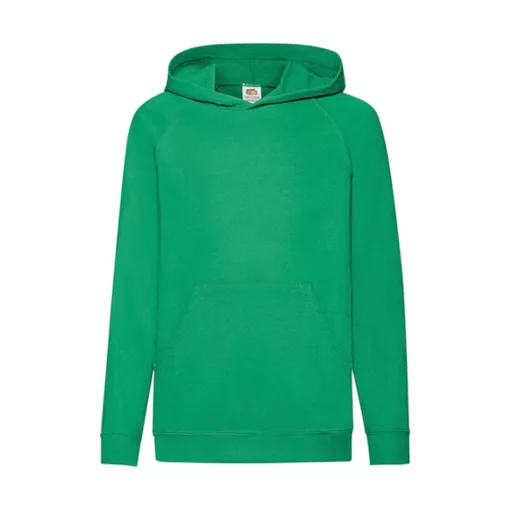 Gyerek Pulóver Kapucnis Hosszú ujjú Fruit of the Loom Lightweight Hooded Sweat Kids   Kelly zöl