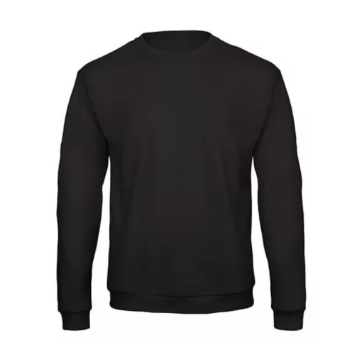 Férfi Felső  hosszú ujjú B&C Crewneck Sweatshirt Unisex - WUI23   Fekete   urespolo.hu
