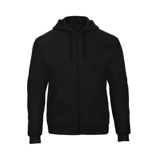 Férfi kapucnis hosszú ujjú mellény B and C ID.205 50/50 Hooded Full Zip Sweat Unisex L, Fekete