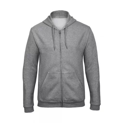 Férfi kapucnis hosszú ujjú mellény B and C ID.205 50/50 Hooded Full Zip Sweat Unisex 2XL, Heath