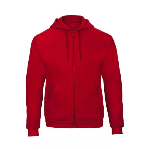 Férfi kapucnis hosszú ujjú mellény B and C ID.205 50/50 Hooded Full Zip Sweat Unisex M, Piros
