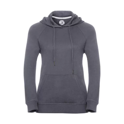 Női kapucnis hosszú ujjú felső Russell Europe Ladies' HD Hooded Sweat M, Konvoj szürke
