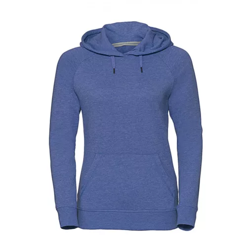 Női kapucnis hosszú ujjú felső Russell Europe Ladies' HD Hooded Sweat L, Kék marl