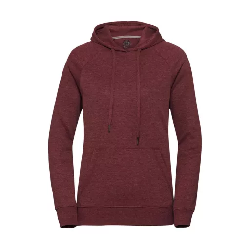 Női kapucnis hosszú ujjú felső Russell Europe Ladies' HD Hooded Sweat S, Maroon Marl