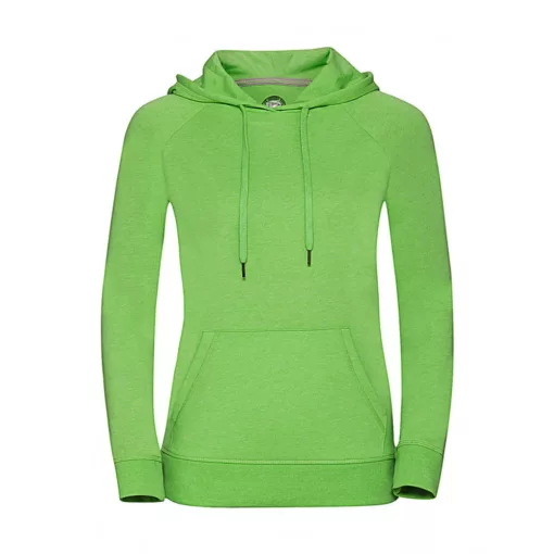 Női kapucnis hosszú ujjú felső Russell Europe Ladies' HD Hooded Sweat 2XL, Zöld marl