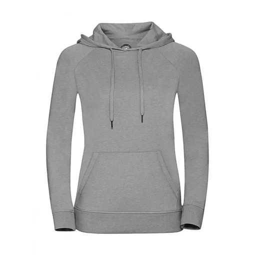 Női kapucnis hosszú ujjú felső Russell Europe Ladies' HD Hooded Sweat L, Ezüst marl szürke