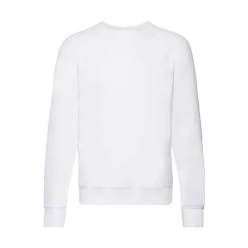 Férfi Pulóver  Hosszú ujjú Fruit of the Loom Lightweight Raglan Sweat   Fehér   urespolo.hu