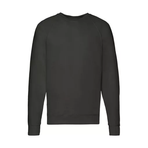 Férfi Pulóver  Hosszú ujjú Fruit of the Loom Lightweight Raglan Sweat   Fekete   urespolo.hu