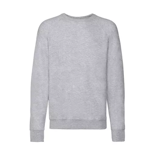 Férfi Pulóver  Hosszú ujjú Fruit of the Loom Lightweight Raglan Sweat   Heather szürke   urespo
