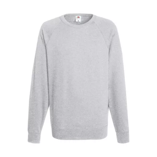 Férfi Pulóver  Hosszú ujjú Fruit of the Loom Lightweight Raglan Sweat   Heather szürke   urespo