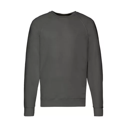 Férfi Pulóver  Hosszú ujjú Fruit of the Loom Lightweight Raglan Sweat   Világos grafitszürke