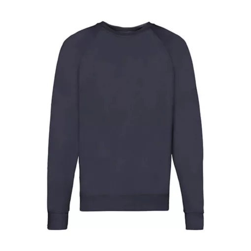 Férfi Pulóver  Hosszú ujjú Fruit of the Loom Lightweight Raglan Sweat   Mély sötétkék (navy)