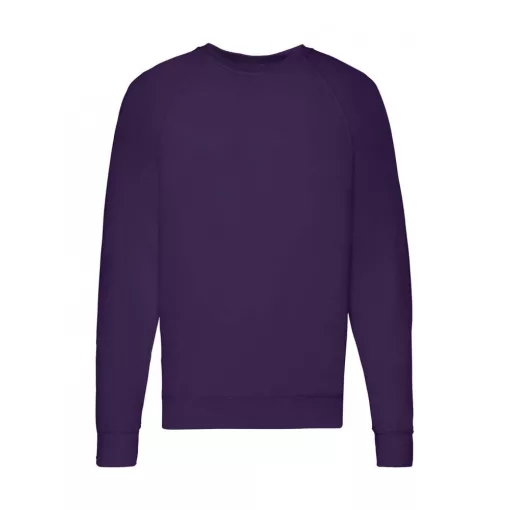 Férfi hosszú ujjú pulóver Fruit of the Loom Lightweight Raglan Sweat S, Lila