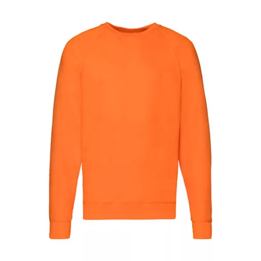 Férfi Pulóver  Hosszú ujjú Fruit of the Loom Lightweight Raglan Sweat   Narancssárga   urespolo
