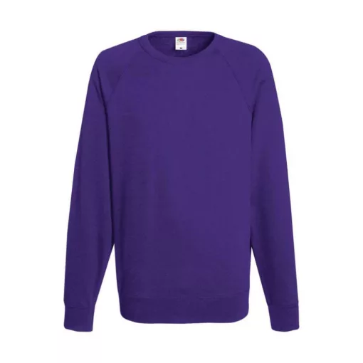 Férfi Pulóver  Hosszú ujjú Fruit of the Loom Lightweight Raglan Sweat   Burgundi vörös   urespo
