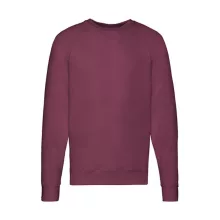 Férfi Pulóver  Hosszú ujjú Fruit of the Loom Lightweight Raglan Sweat   Burgundi vörös   urespo