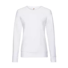 Női Pulóver  Hosszú ujjú Fruit of the Loom Lightweight Raglan Sweat Lady-Fit   Fehér   urespolo