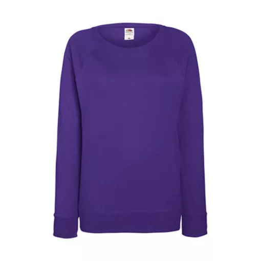Női Pulóver  Hosszú ujjú Fruit of the Loom Lightweight Raglan Sweat Lady-Fit   Fehér   urespolo