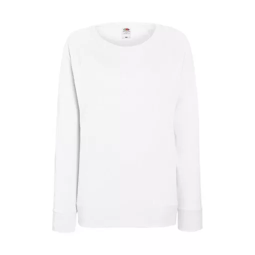 Női Pulóver  Hosszú ujjú Fruit of the Loom Lightweight Raglan Sweat Lady-Fit   Sötétzöld   ures