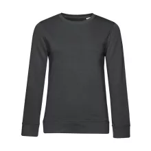 Női hosszú ujjú organikus pulóver B and C Organic Crew Neck /women French Terry S, Aszfalt szür