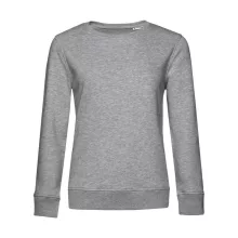 Női hosszú ujjú organikus pulóver B and C Organic Crew Neck /women French Terry S, Heather szür