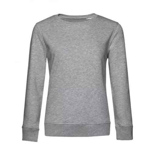 Női hosszú ujjú organikus pulóver B and C Organic Crew Neck /women French Terry S, Heather szür