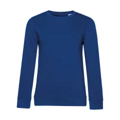 Női hosszú ujjú organikus pulóver B and C Organic Crew Neck /women French Terry S, Királykék