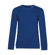 Női hosszú ujjú organikus pulóver B and C Organic Crew Neck /women French Terry L, Királykék