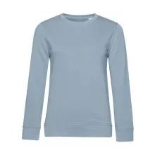 Női hosszú ujjú organikus pulóver B and C Organic Crew Neck /women French Terry S, Kék köd