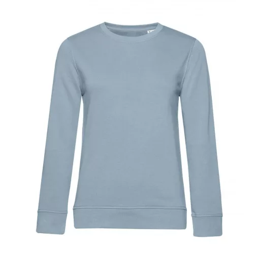 Női hosszú ujjú organikus pulóver B and C Organic Crew Neck /women French Terry S, Kék köd