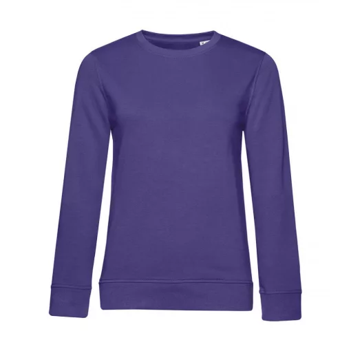 Női hosszú ujjú organikus pulóver B and C Organic Crew Neck /women French Terry S, Sugárzó lila