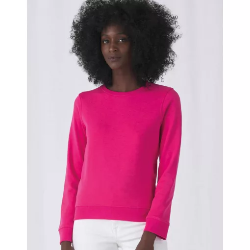 Női hosszú ujjú organikus pulóver B and C Organic Crew Neck /women French Terry 2XL, Sage