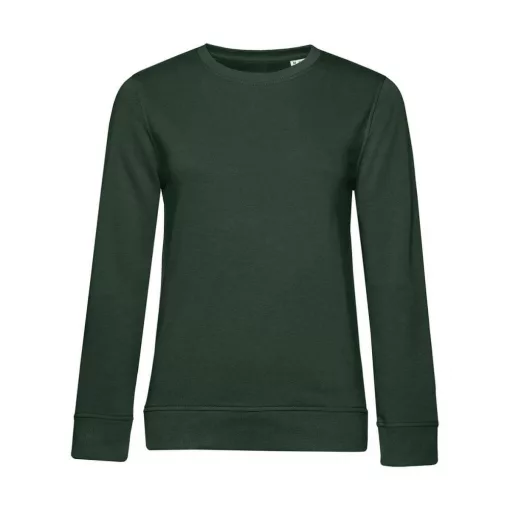Női hosszú ujjú organikus pulóver B and C Organic Crew Neck /women French Terry XS, Sötétzöld