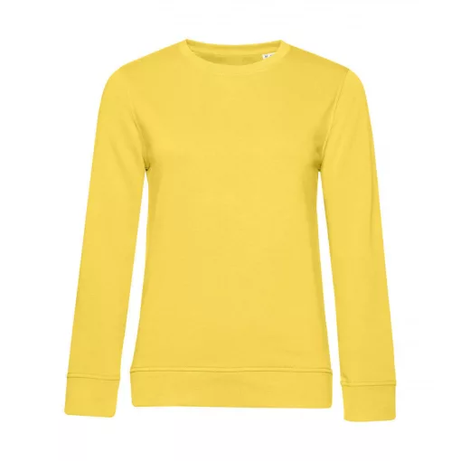 Női hosszú ujjú organikus pulóver B and C Organic Crew Neck /women French Terry S, Sárga fizz