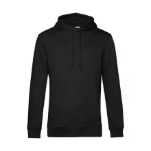 Férfi kapucnis hosszú ujjú organikus pulóver B and C Organic Hooded M, Teljesen fekete