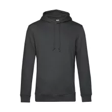 Férfi kapucnis hosszú ujjú organikus pulóver B and C Organic Hooded S, Aszfalt szürke