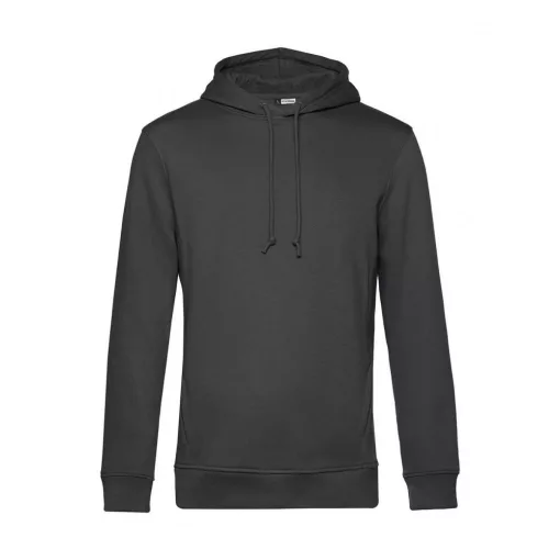 Férfi kapucnis hosszú ujjú organikus pulóver B and C Organic Hooded 2XL, Aszfalt szürke