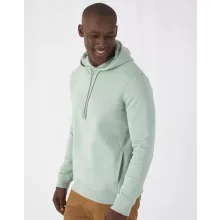 Férfi kapucnis hosszú ujjú organikus pulóver B and C Organic Hooded S, Heather szürke