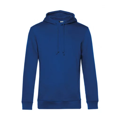 Férfi kapucnis hosszú ujjú organikus pulóver B and C Organic Hooded M, Királykék