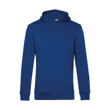 Férfi kapucnis hosszú ujjú organikus pulóver B and C Organic Hooded XL, Királykék