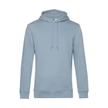 Férfi kapucnis hosszú ujjú organikus pulóver B and C Organic Hooded 2XL, Kék köd