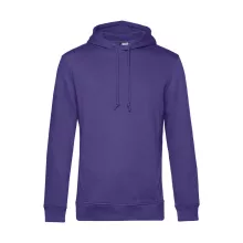 Férfi kapucnis hosszú ujjú organikus pulóver B and C Organic Hooded M, Sugárzó lila