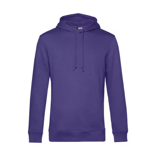 Férfi kapucnis hosszú ujjú organikus pulóver B and C Organic Hooded 2XL, Sugárzó lila