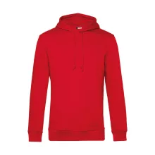 Férfi kapucnis hosszú ujjú organikus pulóver B and C Organic Hooded 2XL, Piros