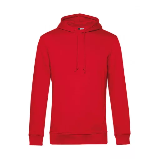 Férfi kapucnis hosszú ujjú organikus pulóver B and C Organic Hooded 3XL, Piros