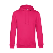 Férfi kapucnis hosszú ujjú organikus pulóver B and C Organic Hooded S, Magenta rózsaszín