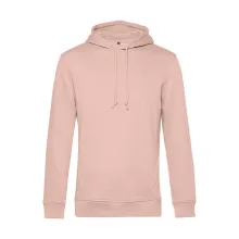 Férfi kapucnis hosszú ujjú organikus pulóver B and C Organic Hooded M, Világos rózsaszín (Rózsa